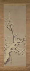 Gorrión en un árbol durante una tormenta de nieve, c.1800